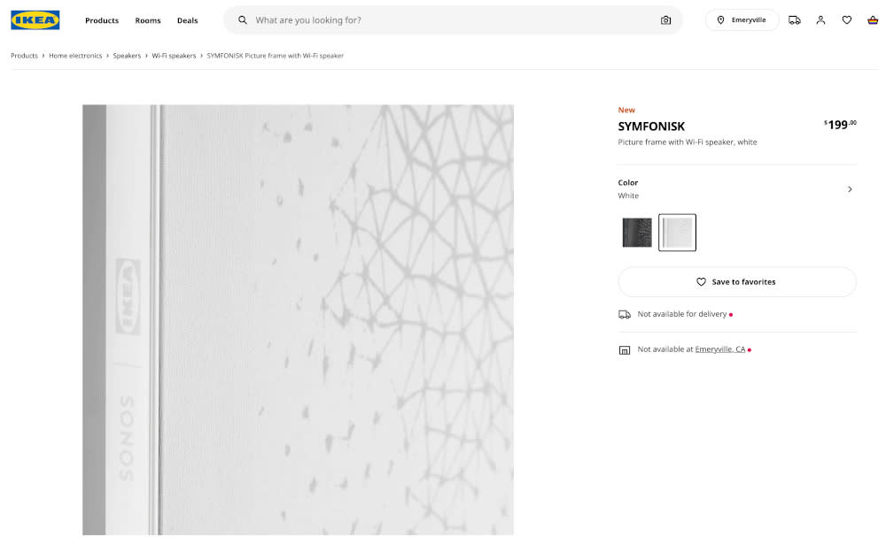 IKEA Symfonisk 의 액자형 버전이 홈페이지에서 유출